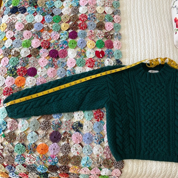 Vintage Wool Cable Knit Sweater Cambridge Dry Goods in Emerald Green Size Small - Picture 8 of 9